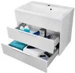 Fackelmann KARA White Waschtischunterschrank 2Schub Fr wei&szlig; 79,5X59X49, 80954 80954