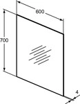 Ideal Standard Spiegel Mirror&Light, 600x4x700mm T3366BH