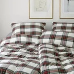 elegante Soft- Flanell Bettw&auml;sche 'Westminster' 135 x 200 cm Wine - Rot