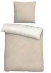 Biberna Melange- Flanell Bettw&auml;sche 'Uni' 135 x 200 cm Kitt - Beige