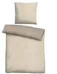 Biberna Melange- Flanell Bettw&auml;sche 'Uni' 135 x 200 cm Natur - Beige
