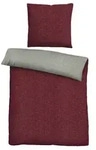Biberna Melange- Flanell Bettw&auml;sche 'Uni' 135 x 200 cm Burgund