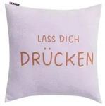 David Fussenegger Kissenh&uuml;lle Silvretta 'Lass dich dr&uuml;cken' 50 x 50 cm Hellviola