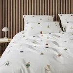 elegante Soft- Flanell Bettw&auml;sche 'Teddy' 135 x 200 cm Wei&szlig;