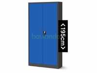 Aktenschrank Büroschrank Stahlschrank anthrazit-blau 195x90x40