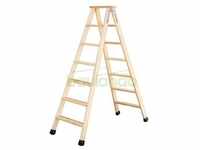 Stufen-Stehleiter Holz 2x7 Stufen