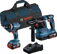 Bosch Professional Combo Kit 18V-Set: GSB 18V-45 & GBH 18V-22 mit 2x Akku 4 Ah &