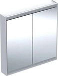 Geberit ONE Vorbau-Spiegelschrank 2 T&uuml;ren mit Beleuchtung 900 x 900 x 150 mm - Wei&szlig;