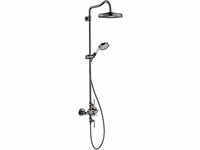 Axor Montreux Showerpipe mit Thermostat mit Hebelgriff - Polished Black Chrome -