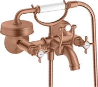 Axor Montreux 2-Griff Wannenarmatur mit Kreuzgriff - Brushed Red Gold - 16540310