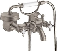 Axor Montreux 2-Griff Wannenarmatur mit Kreuzgriff - Edelstahl Optic - 16540800