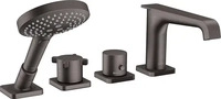 Axor Citterio E 4-Loch Wannenrandarmatur mit Thermostat - Brushed Black Chrome -