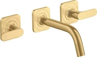 Axor Citterio M 3-Loch Waschtischarmatur Unterputz Ausladung 166 mm - Brushed Gold