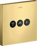Axor ShowerSelect Absperrventil eckig f&uuml;r 3 Verbraucher Unterputz - Polished Gold