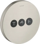 Axor ShowerSelect Absperrventil rund f&uuml;r 3 Verbraucher Unterputz - Edelstahl Optic -