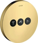 Axor ShowerSelect Absperrventil rund f&uuml;r 3 Verbraucher Unterputz - Polished Gold