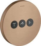 Axor ShowerSelect Absperrventil rund f&uuml;r 3 Verbraucher Unterputz - Brushed Red Gold