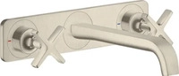 Axor Citterio E 3-Loch Waschtischarmatur mit Platte Unterputz - Brushed Nickel -