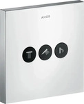 Axor ShowerSelect Absperrventil eckig f&uuml;r 3 Verbraucher Unterputz - Edelstahl...