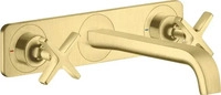 Axor Citterio E 3-Loch Waschtischarmatur mit Platte Unterputz - Brushed Brass -