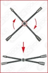 KS Tools Rad-Kreuzschl&uuml;ssel mit Gleitgelenk f&uuml;r NKW, 3/4" x24 x 27 x 32 mm -