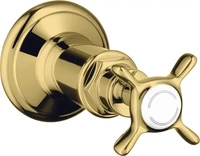 Axor Montreux Absperrventil Unterputz mit Kreuzgriff - Polished Gold Optic -...