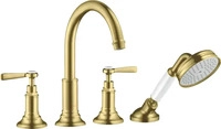 Axor Montreux 4-Loch Fliesenrandarmatur mit Hebelgriff - Brushed Brass -...