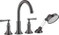 Axor Montreux 4-Loch Fliesenrandarmatur mit Hebelgriff - Brushed Black Chrome -