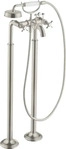 Axor Montreux 2-Griff Wannenarmatur Bodenmontage mit Hebelgriff - Edelstahl...