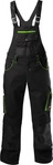 Fortis Herren-Latzhose twenty-four, schwarz/limegreen, Gr&ouml;&szlig;e 56
