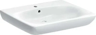 Geberit Renova Comfort Waschtisch 650 x 550 mm mit Hahnloch mit &Uuml;berlauf - Wei&szlig;