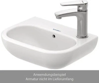 Duravit D-Code Handwaschbecken mit Hahnloch rechts mit &Uuml;berlauf 360 x 270 mm - Wei&szlig;