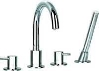 Ottofond Q10000 4-Loch Wannenrandarmatur Quattro mit Stabhandbrause Chrom