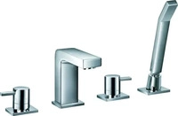 Ottofond TQ1000 4-Loch Wannenrandarmatur Quattro eckig mit Stabhandbrause Chrom