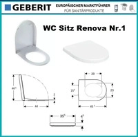 Geberit Renova Plan WC-Sitz mit Deckel ohne Absenkautomatik, rundes Design - Wei&szlig;