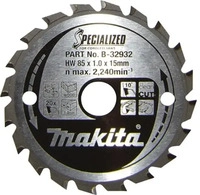 Makita Zubeh&ouml;r SPECIALIZED S&auml;geblatt 85 x 15 x 20Z - B-32932