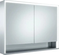 Keuco Royal Lumos Vorbau-Spiegelschrank 2 T&uuml;ren offene Ablage 1000 x 735 x 165 mm -