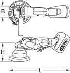 KS Tools Akku-Poliermaschine, 2.300 U/min 18V, ohne Akku und Ladeger&auml;t - 515.3554