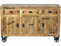 SIT Möbel SIT-Möbel Rustic Sideboard 140 x 40 x 86 cm - Antikschwarz /...