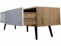 SIT Möbel Mailbox Lowboard 150 x 39 x 40 cm - White Wash / Blau-Weiß - 11721-95