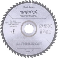 Metabo Kreiss&auml;geblatt "aluminium cut - professional", 190 x 30 mm, Z&auml;hnezahl 52,