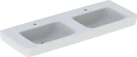 Geberit Renova Plan Doppelwaschtisch mit Hahnloch ohne &Uuml;berlauf 1300 x 480 mm -