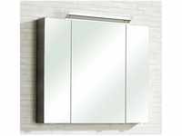 PELIPAL Spiegelschrank Quickset Breite 80 cm, 3-türig, LED-Beleuchtung,  Schalter-/Steckdosenbox, Türdämpfer grau Test - ab 228,03 € (Januar 2024)