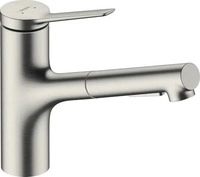 Hansgrohe Zesis M33 Einhebel-K&uuml;chenmischer 150 2jet mit Ausziehbrause - Edelstahl