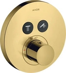 Axor ShowerSelect Thermostat rund f&uuml;r 2 Verbraucher Unterputz - Polished Gold Optic