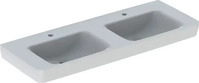 Geberit Renova Plan Doppelwaschtisch mit Hahnloch ohne &Uuml;berlauf 1300 x 480 mm -