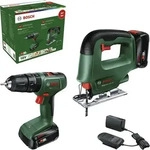 Bosch Akku-Schlagbohrmaschine EasyImpact 18V-40 + Akku-Stichs&auml;ge EasySaw...