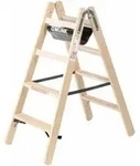 Munk Stufen-Stehleiter aus Holz, beidseitig begehbar, 2x4 Stufen