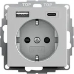 Gira Steckdose USB 2459015 Grau matt 16A 250V Typ F Safety Plus