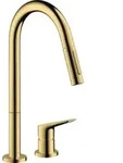 hansgrohe 2-Loch-Sp&uuml;ltisch-Einhebelmischer 220 Axor Citterio M mit Ausziehbrause,